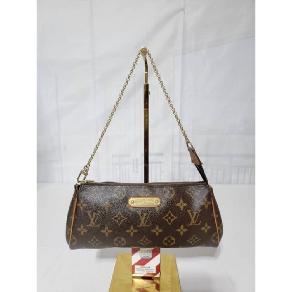 Authentic Louis Vuitton Monogram Canvas Eva Pochette Bag Brown - Picture 8 of 15